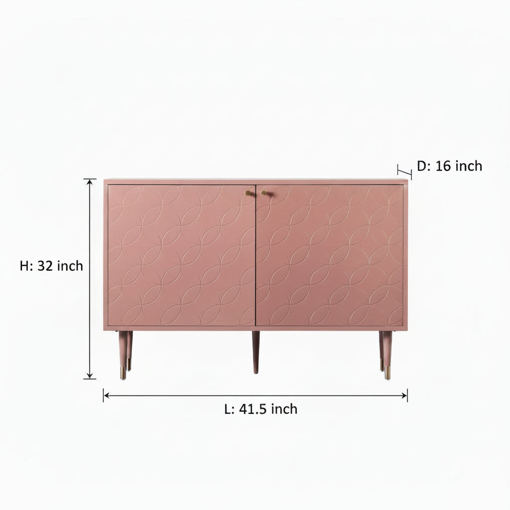 Tea pink Double Door Side Board