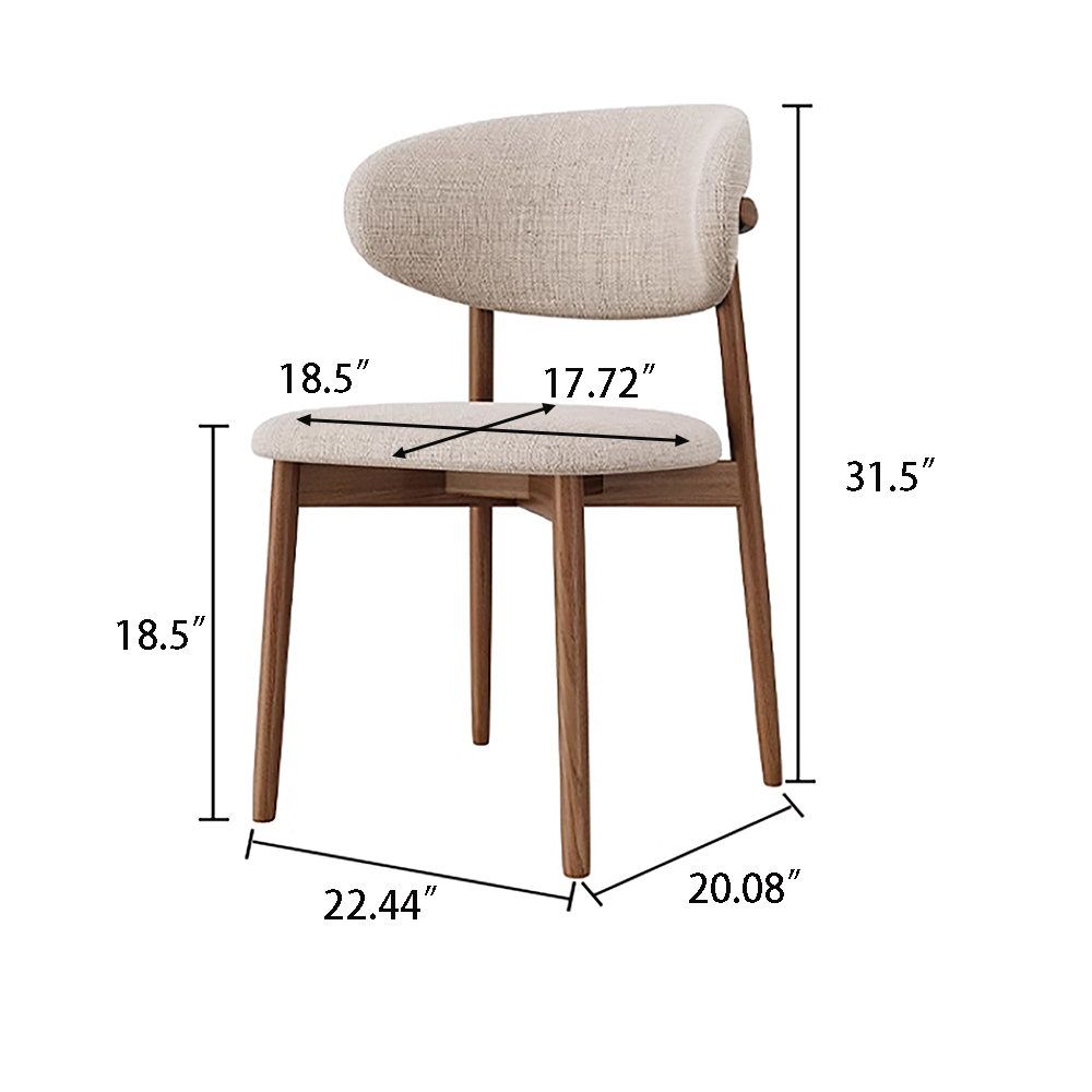 Contemporary Scandinavian Boucle solid Wood Dining Chair