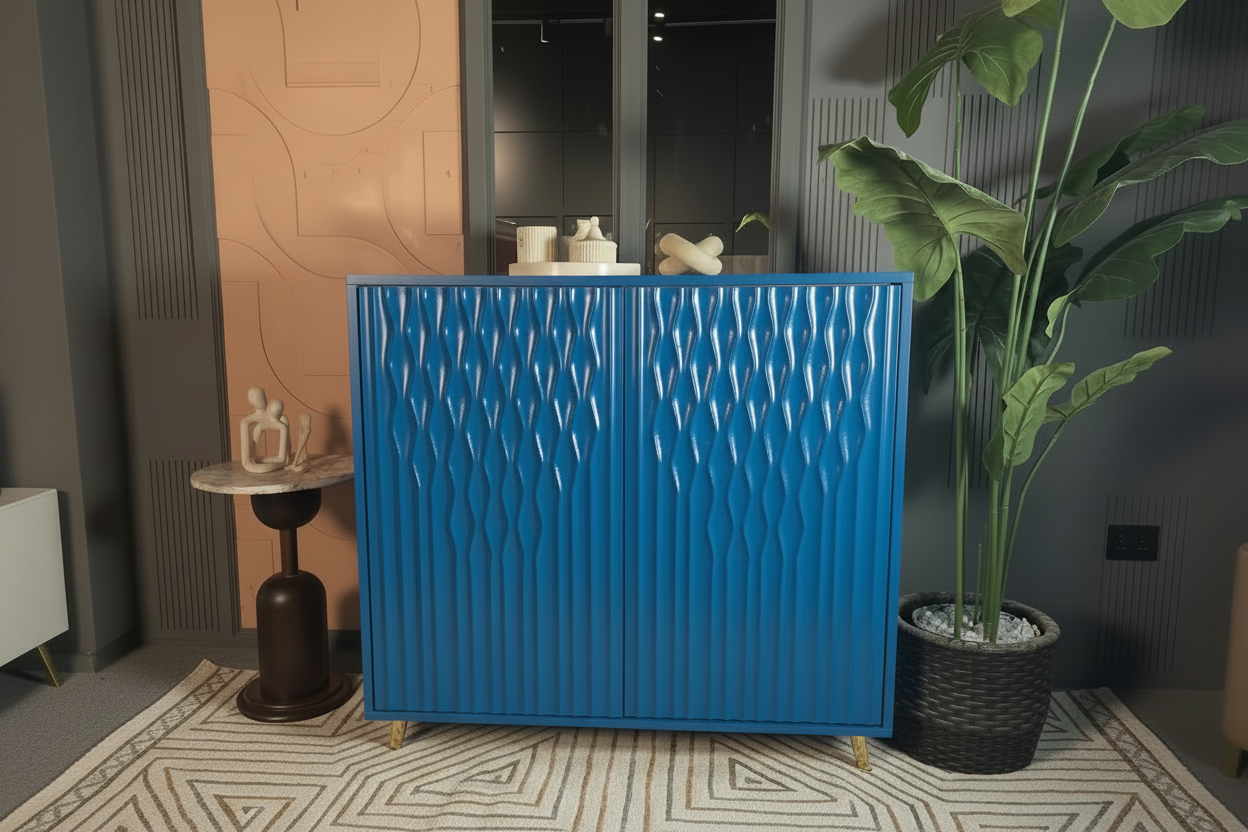 Wave Pattern Storage Cabinet