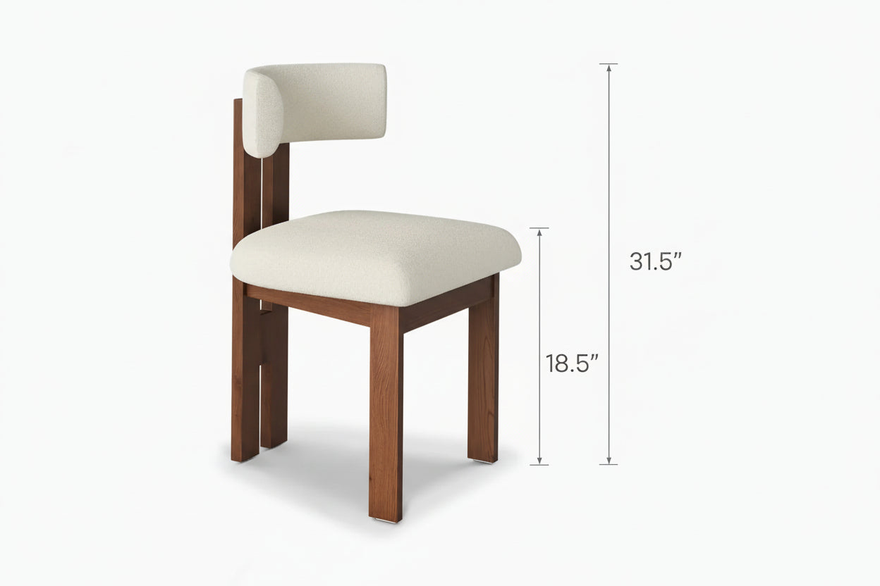 Arbor Boucle solid Wood Dining Chair