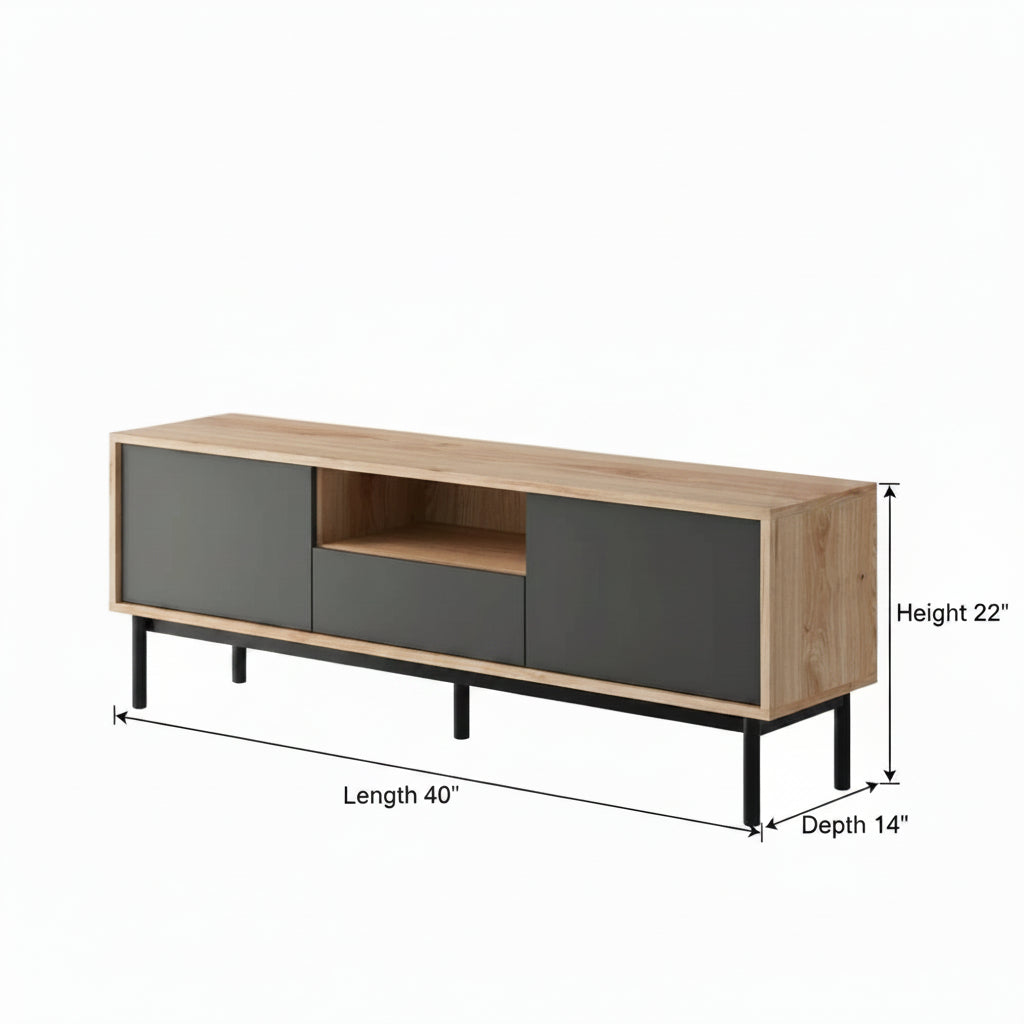 FRANKO – Industrial style Metal leg TV Console