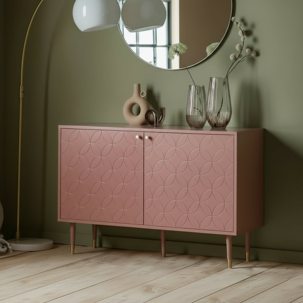 Tea pink Double Door Side Board