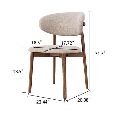 Contemporary Scandinavian Boucle solid Wood Dining Chair