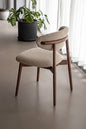 Contemporary Scandinavian Boucle solid Wood Dining Chair