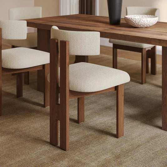 Arbor Boucle solid Wood Dining Chair
