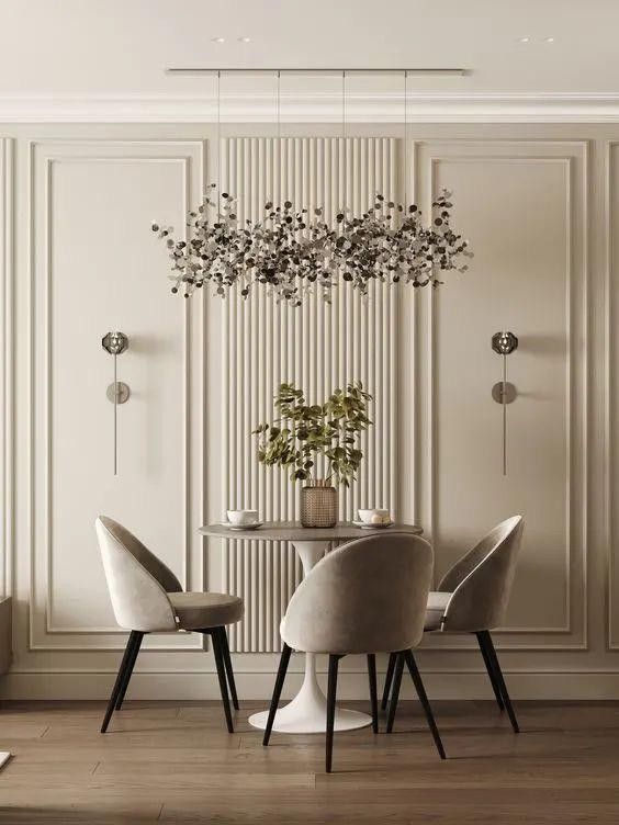 Classic Dining Room wall with Neutral Tones