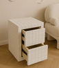White Checkered Side Table