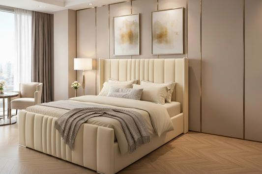 Luxury Channel-Tufted Upholstered Bed frame