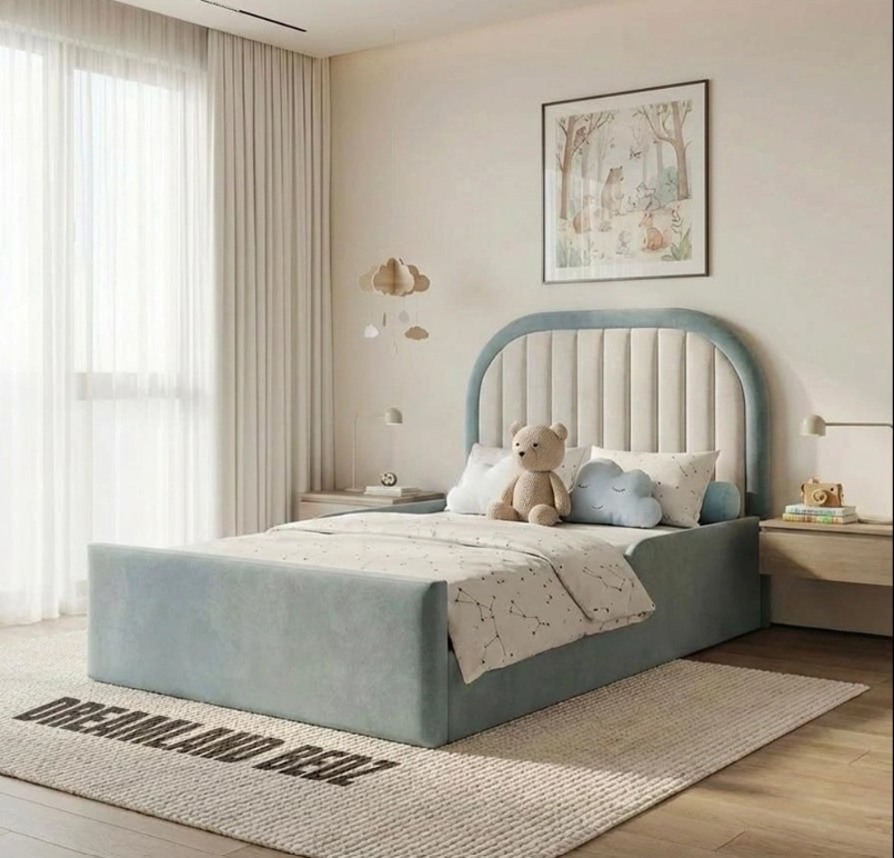Kids Arch Channel-Tufted Upholstered Bed frame