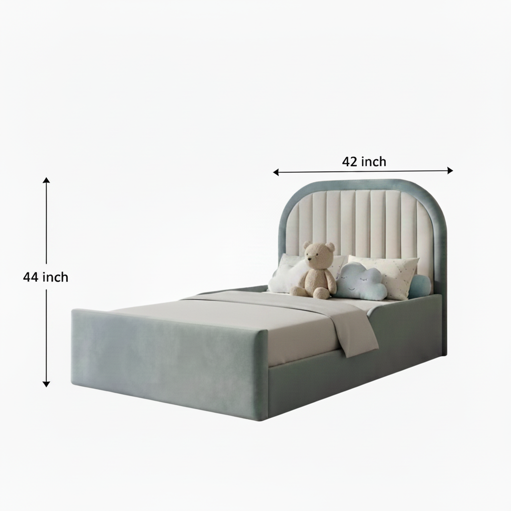 Kids Arch Channel-Tufted Upholstered Bed frame
