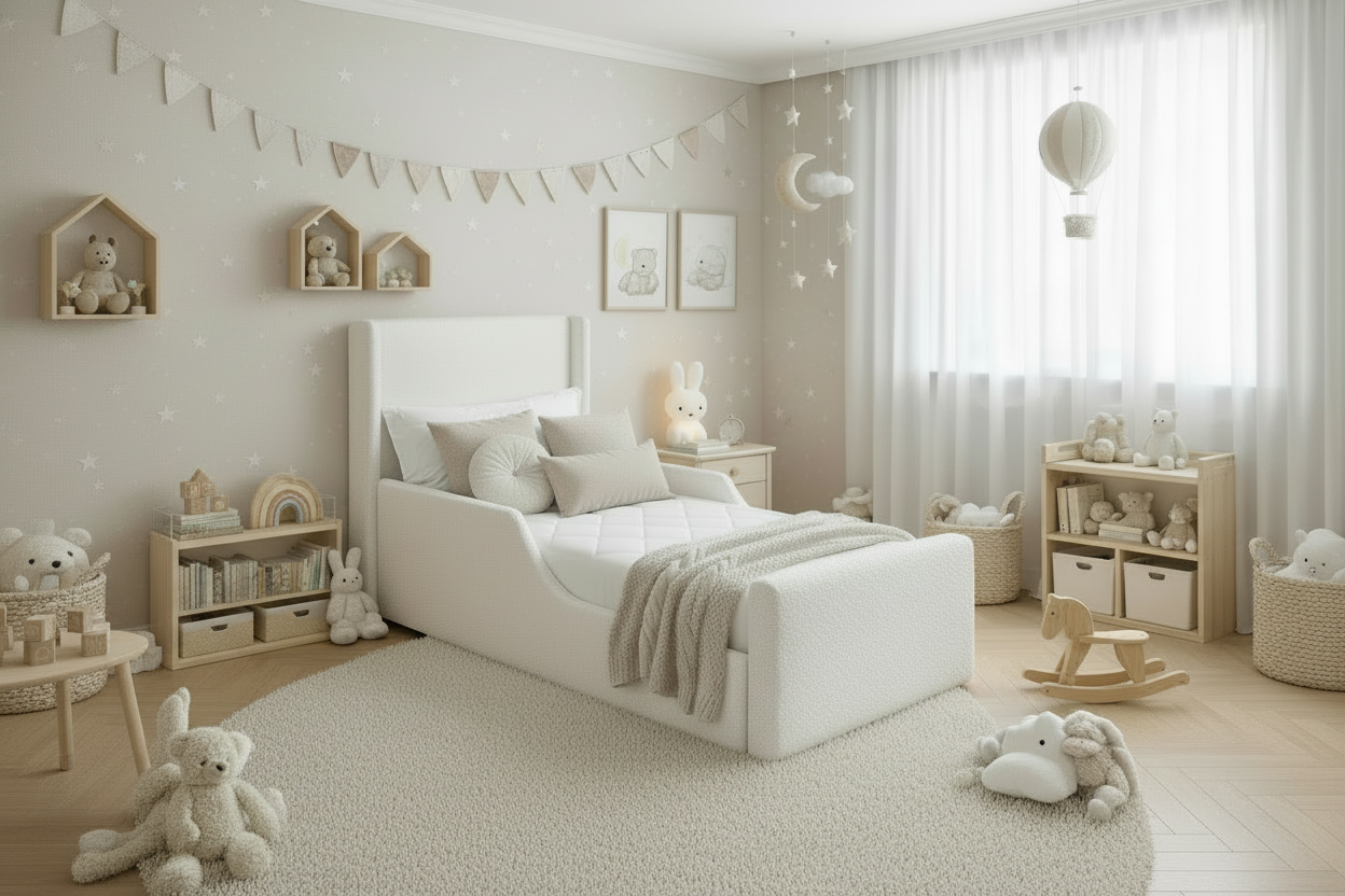 The Stella wingback boucle Single Bed frame
