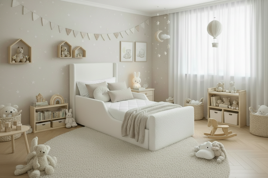 The Stella wingback boucle Single Bed frame