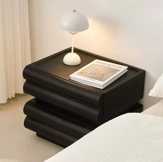 Cylinderical nightstand with 2 drawers