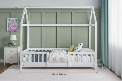 Kids House Bed Frame with Dimensions
