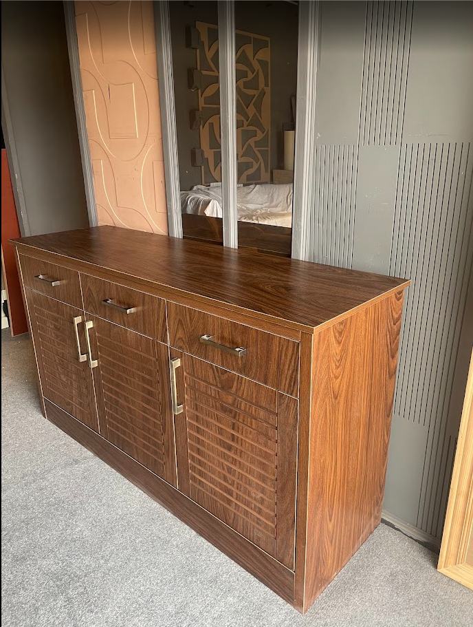 Mid century buffet dinning walnut wood style