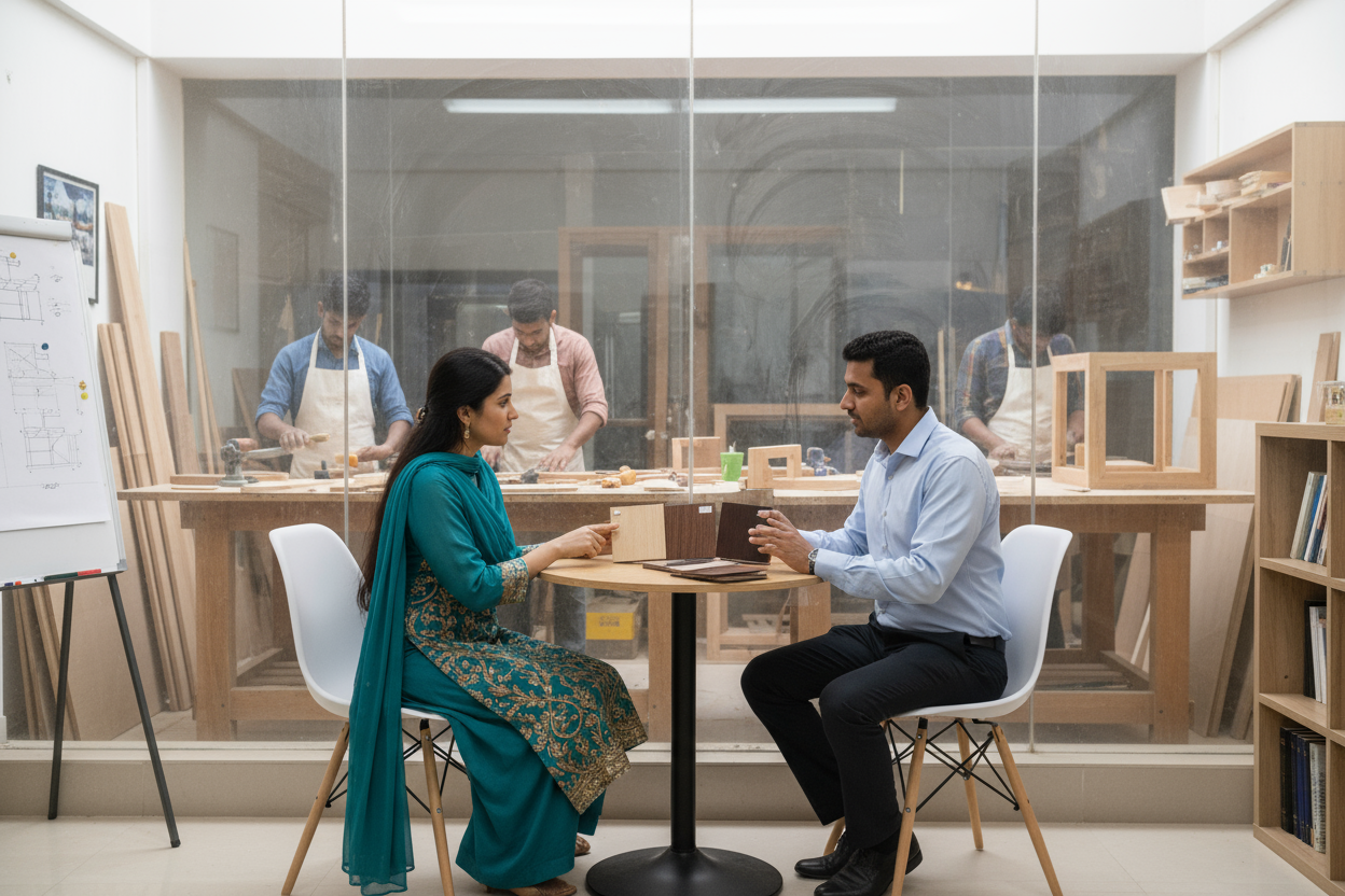 Let the guy hold polish samples 