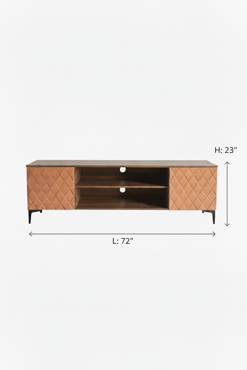 Diamond carved TV Console
