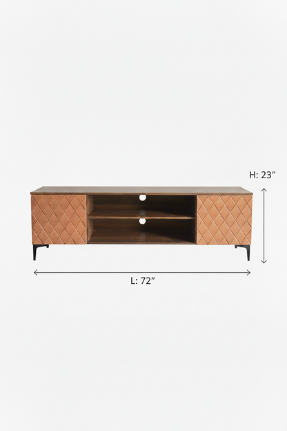 Diamond carved TV Console