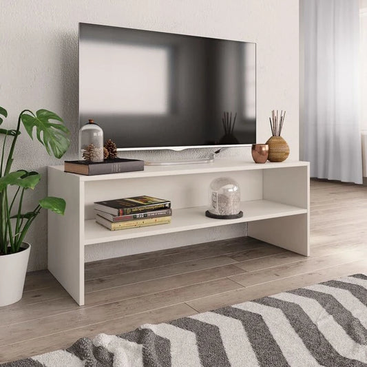 WELLMAN – White Open Shelf TV Console
