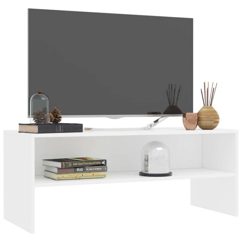 WELLMAN – White Open Shelf TV Console